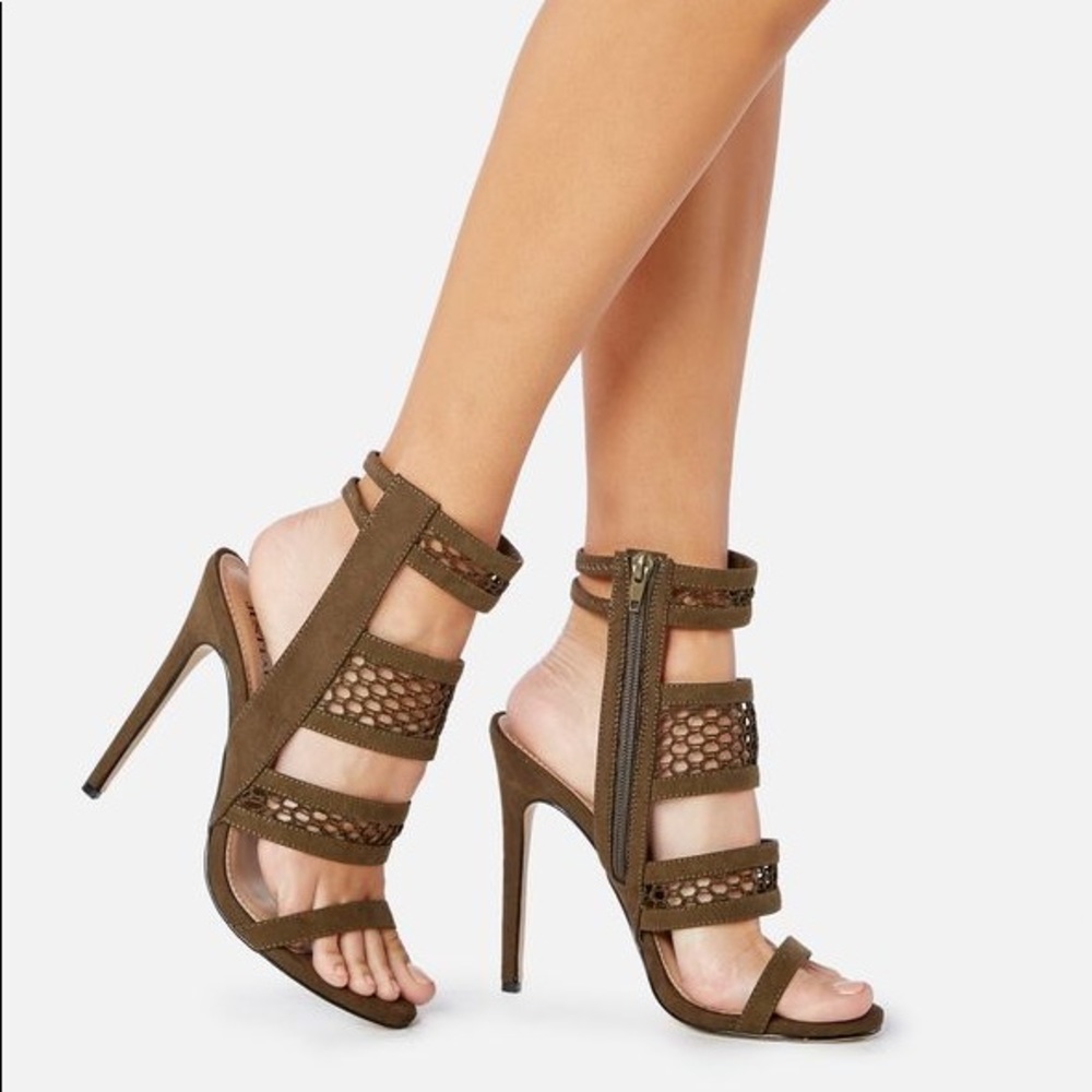 JustFab Lonne Dress Sandal, Olive